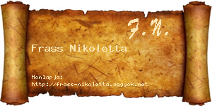 Frass Nikoletta névjegykártya